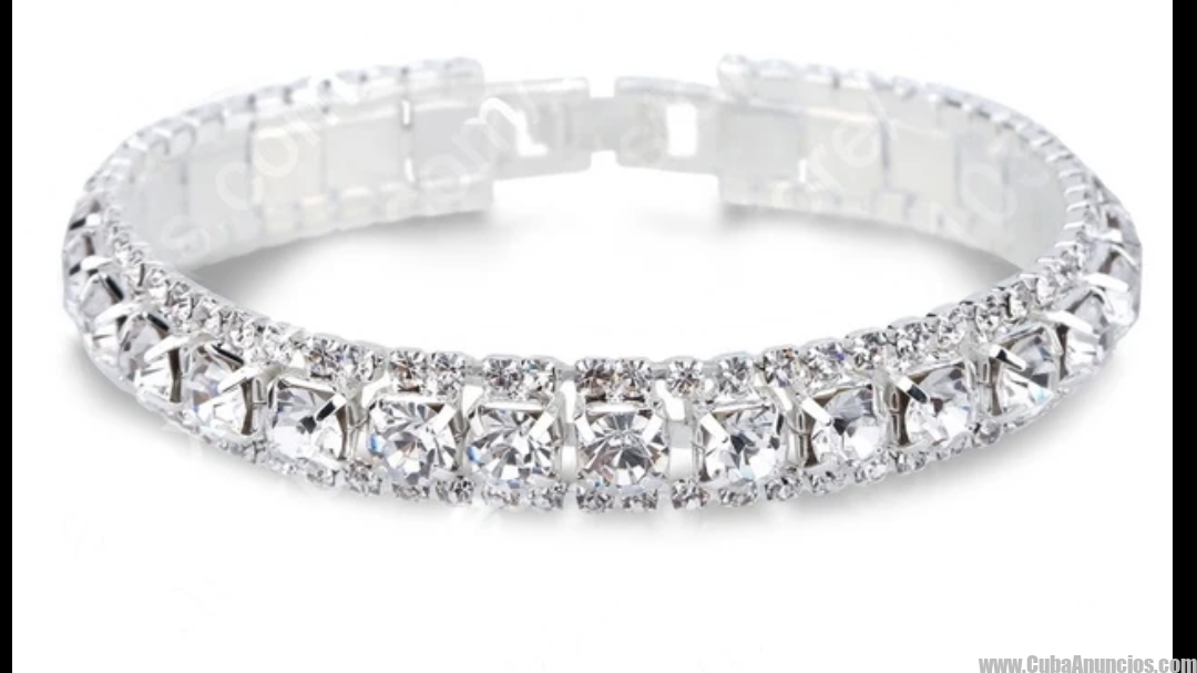 Pulsera ilde de plata 925 y cristales de circonia blanca