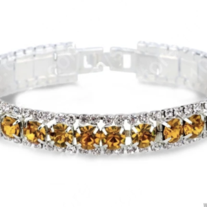 Pulsera ilde de plata 925 y cristales de circonia miel.