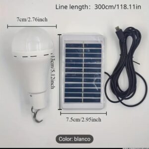 Bombillo recargable con panel solar