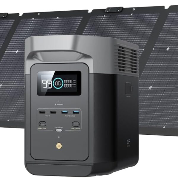 ESTACION DE ENERGIA DE 1200 W CON PANEL SOLAR DE 220 W