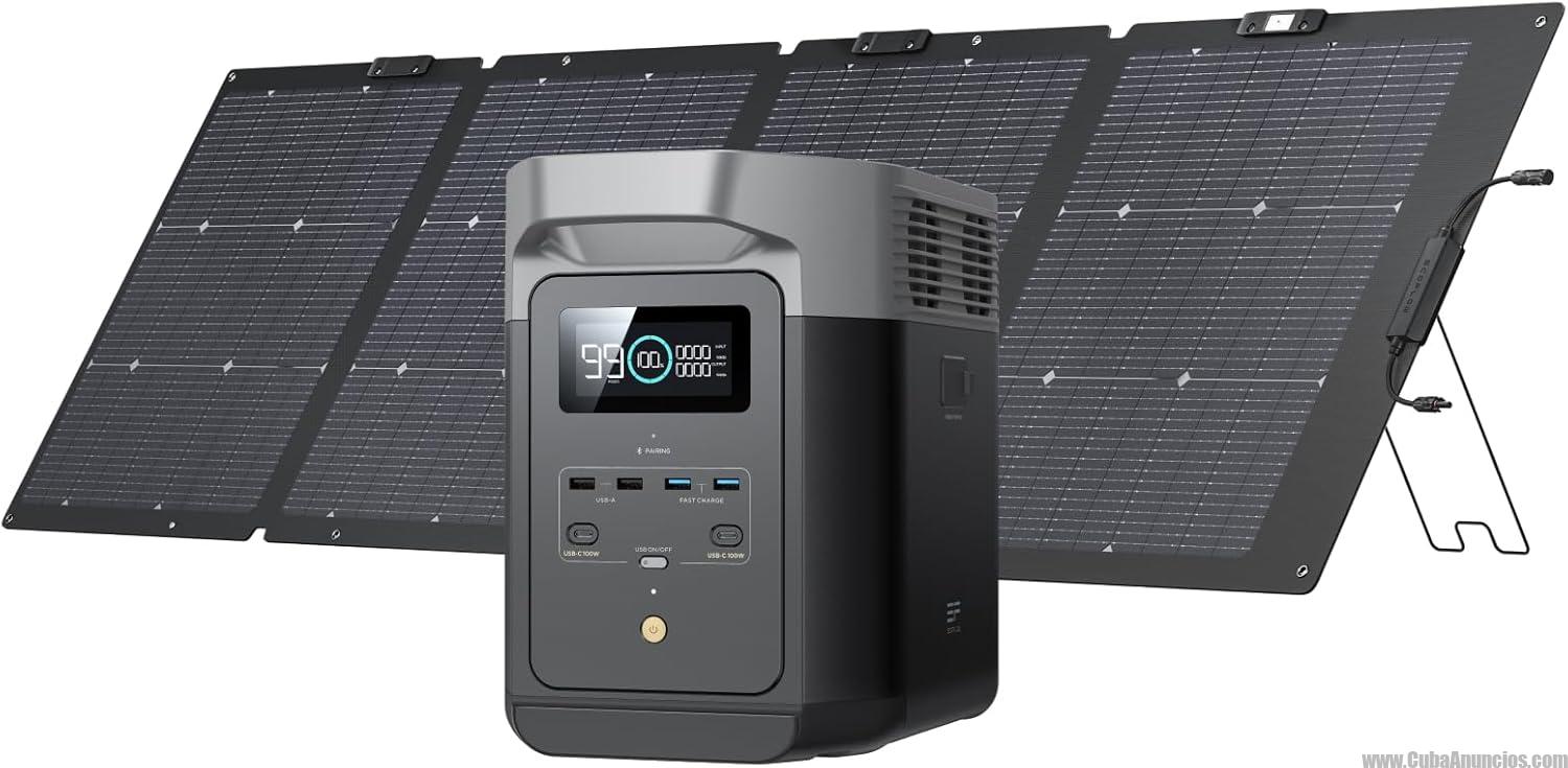 ESTACION DE ENERGIA DE 1200 W CON PANEL SOLAR DE 220 W