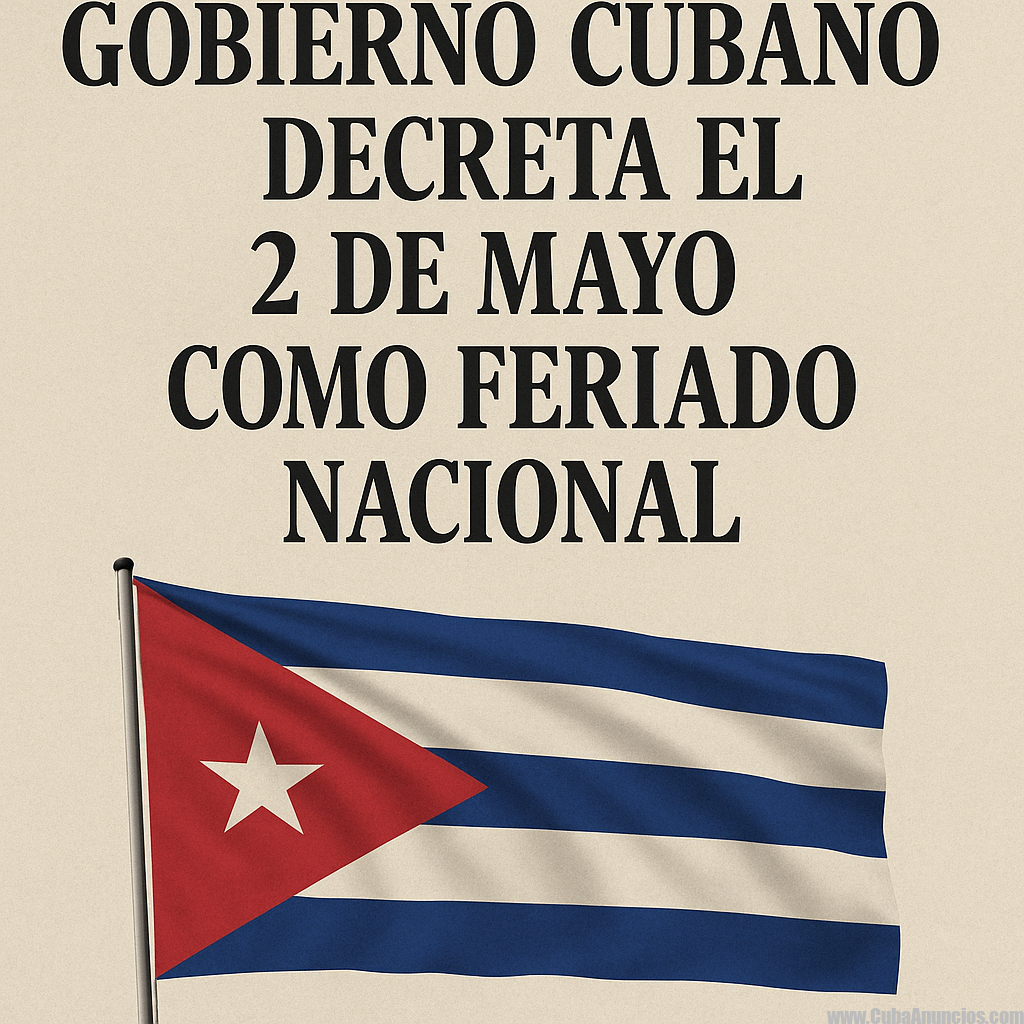 Gobierno cubano decreta el 2 de mayo como feriado nacional