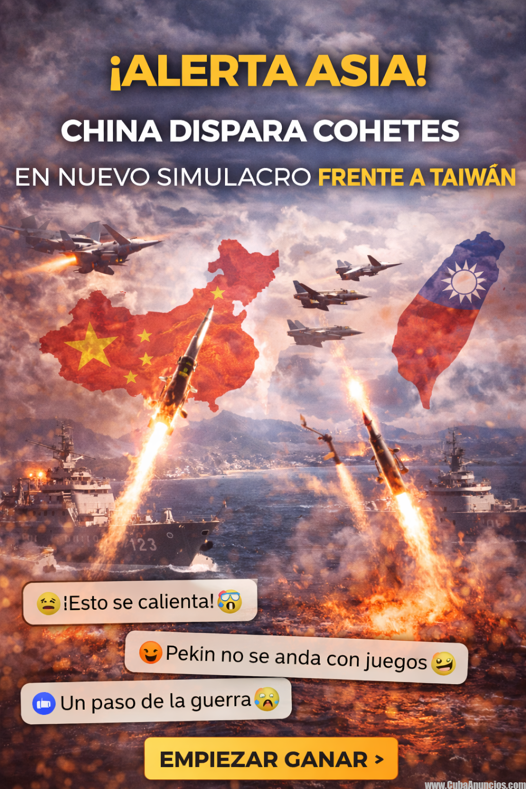 🚨🚀 TENSIÓN AL MÁXIMO EN ASIACHINA DISPARA COHETES EN NUEVO SIMULACRO FRENTE A TAIWÁN Y ELEVA LA ALERTA REGIONALPor Redacción Cuba Anuncios | Conflictos & Geopolítica.