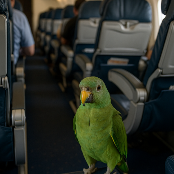 🦜✈ UN LORO “REGISTRA” UN VUELO Y DESATA EL CAOS