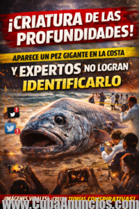 ¡CRIATURA DE LAS PROFUNDIDADES! Aparece un pez gigante en la costa y expertos no logran identificarlo