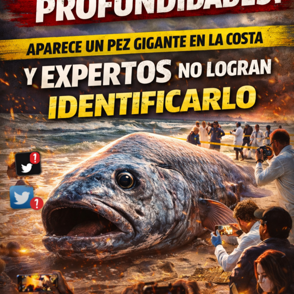 ¡CRIATURA DE LAS PROFUNDIDADES! Aparece un pez gigante en la costa y expertos no logran identificarlo