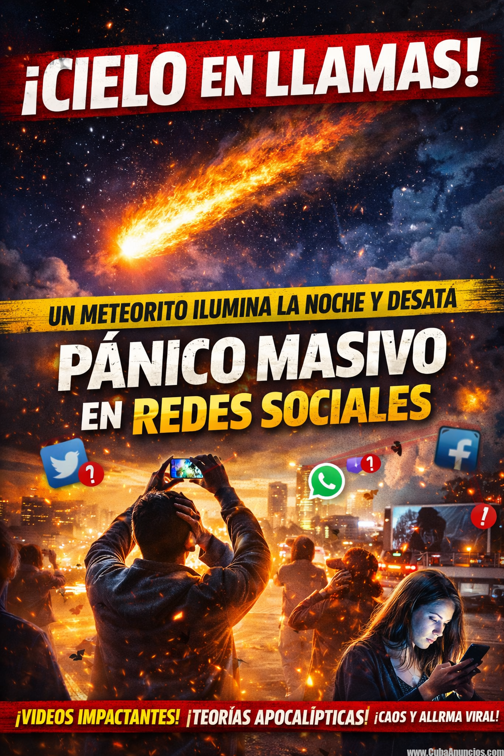 ¡CIELO EN LLAMAS! Un meteorito ilumina la noche y desata pánico masivo en redes sociales