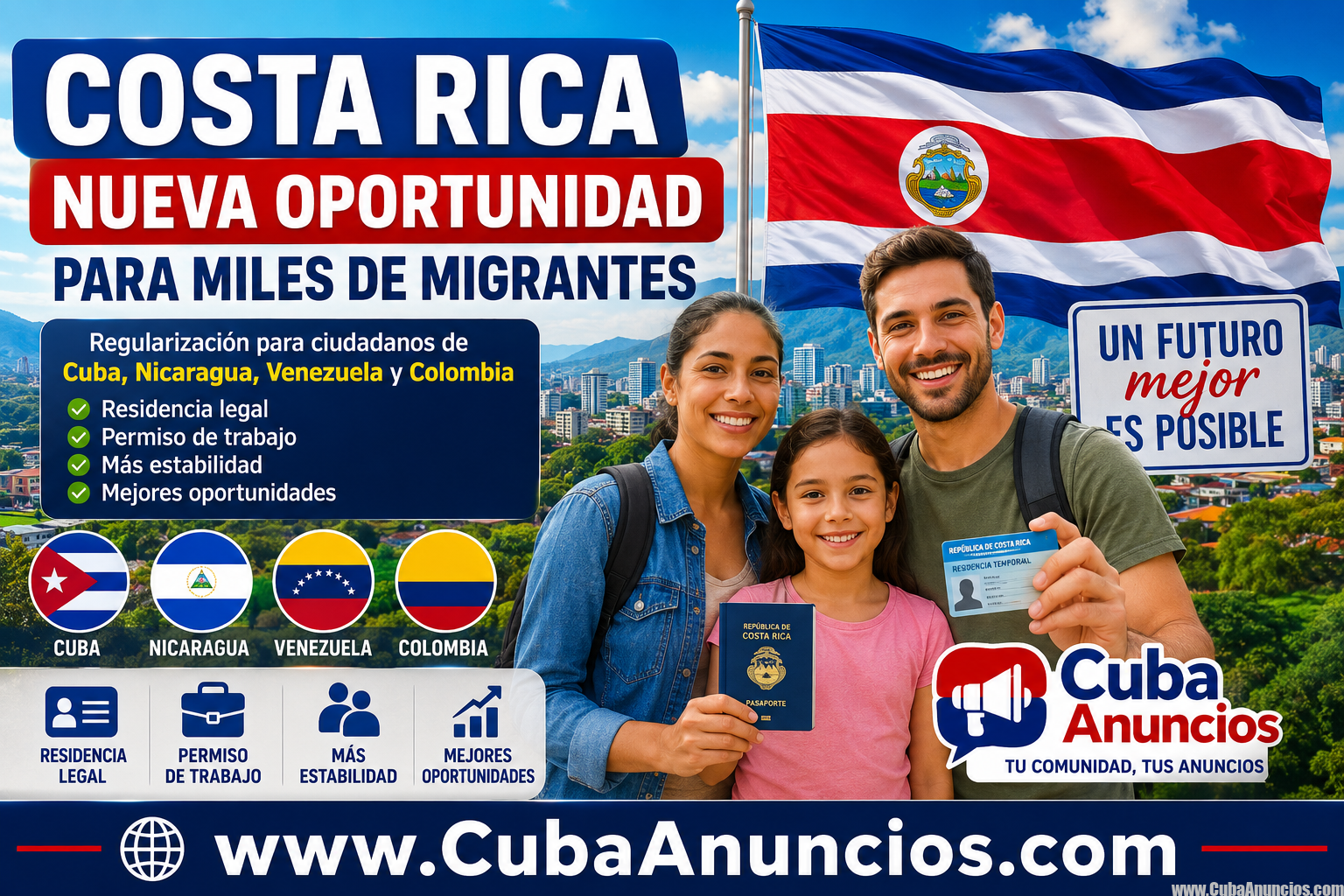 Costa Rica abre una nueva oportunidad para miles de migrantes cubanos, venezolanos y nicaragüenses