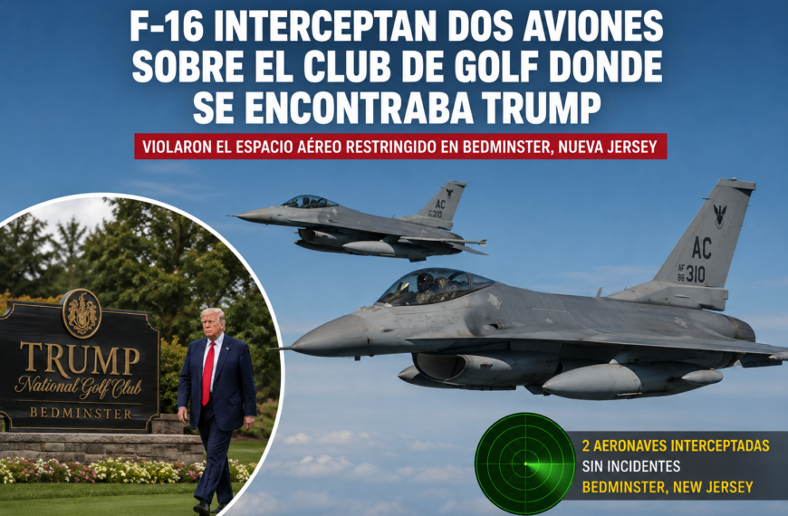 Cazas F-16 interceptan dos aviones que entraron en espacio restringido donde estaba Trump