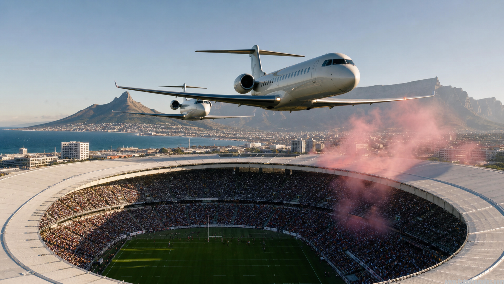 El video que dejó a 56.000 personas sin aliento: dos jets pasaron a solo 12 metros de un estadio