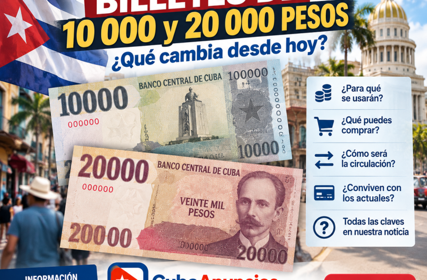 Cuba estrena billetes de 10.000 y 20.000 pesos: qué cambia desde hoy