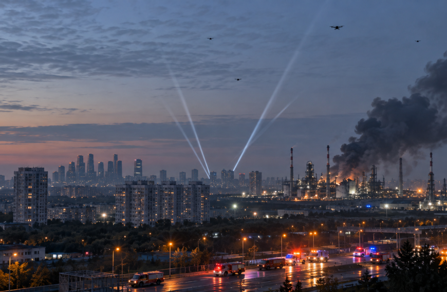 Ataque sin precedentes sobre Moscú: 450 drones, una refinería alcanzada y dos muertos