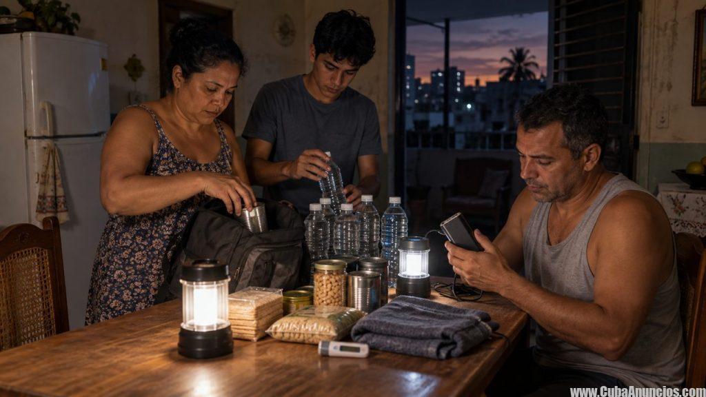 Familia cubana prepara agua, alimentos y linternas para un apagón prolongado