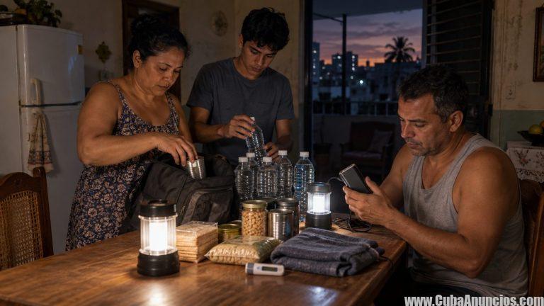 Familia cubana prepara agua, alimentos y linternas para un apagón prolongado