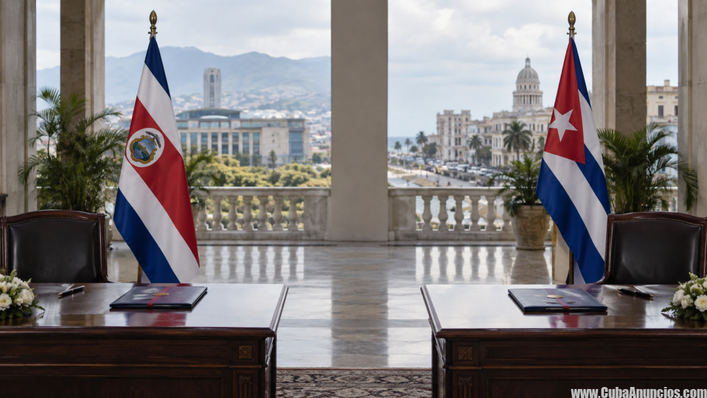 Banderas de Costa Rica y Cuba separadas tras la ruptura diplomática