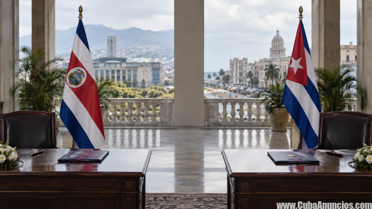 Banderas de Costa Rica y Cuba separadas tras la ruptura diplomática