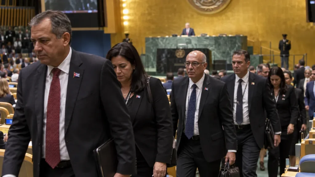 Delegación cubana abandona la sala durante el discurso de Trump en la ONU