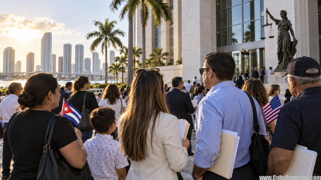 Familias cubanas frente a un tribunal federal de Miami por demanda de Ajuste Cubano