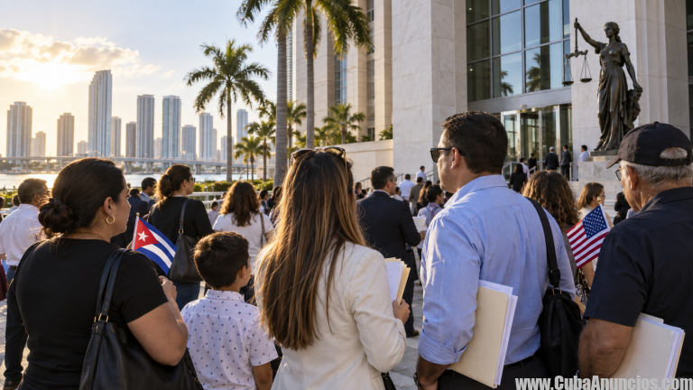 Familias cubanas frente a un tribunal federal de Miami por demanda de Ajuste Cubano