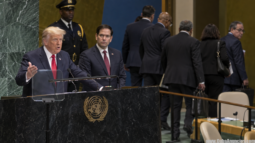 Donald Trump habla sobre Cuba en la ONU junto a Marco Rubio mientras la delegación cubana abandona la sala