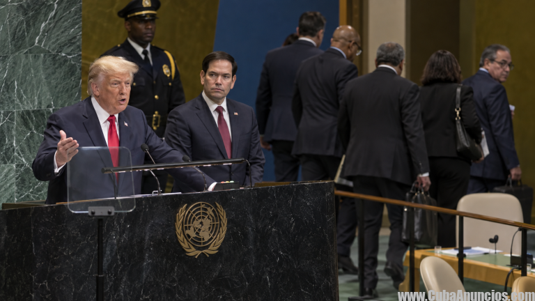 Donald Trump habla sobre Cuba en la ONU junto a Marco Rubio mientras la delegación cubana abandona la sala