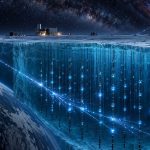 Observatorio IceCube detectando neutrinos cósmicos bajo el hielo de la Antártida